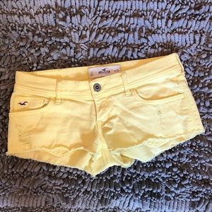 Pale Yellow Jean Shorts